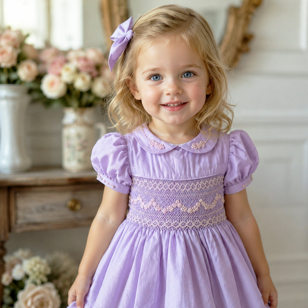 English Lavender Smocked Dress