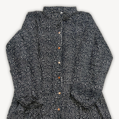 Black and Bloom Pleated Maxi Dress