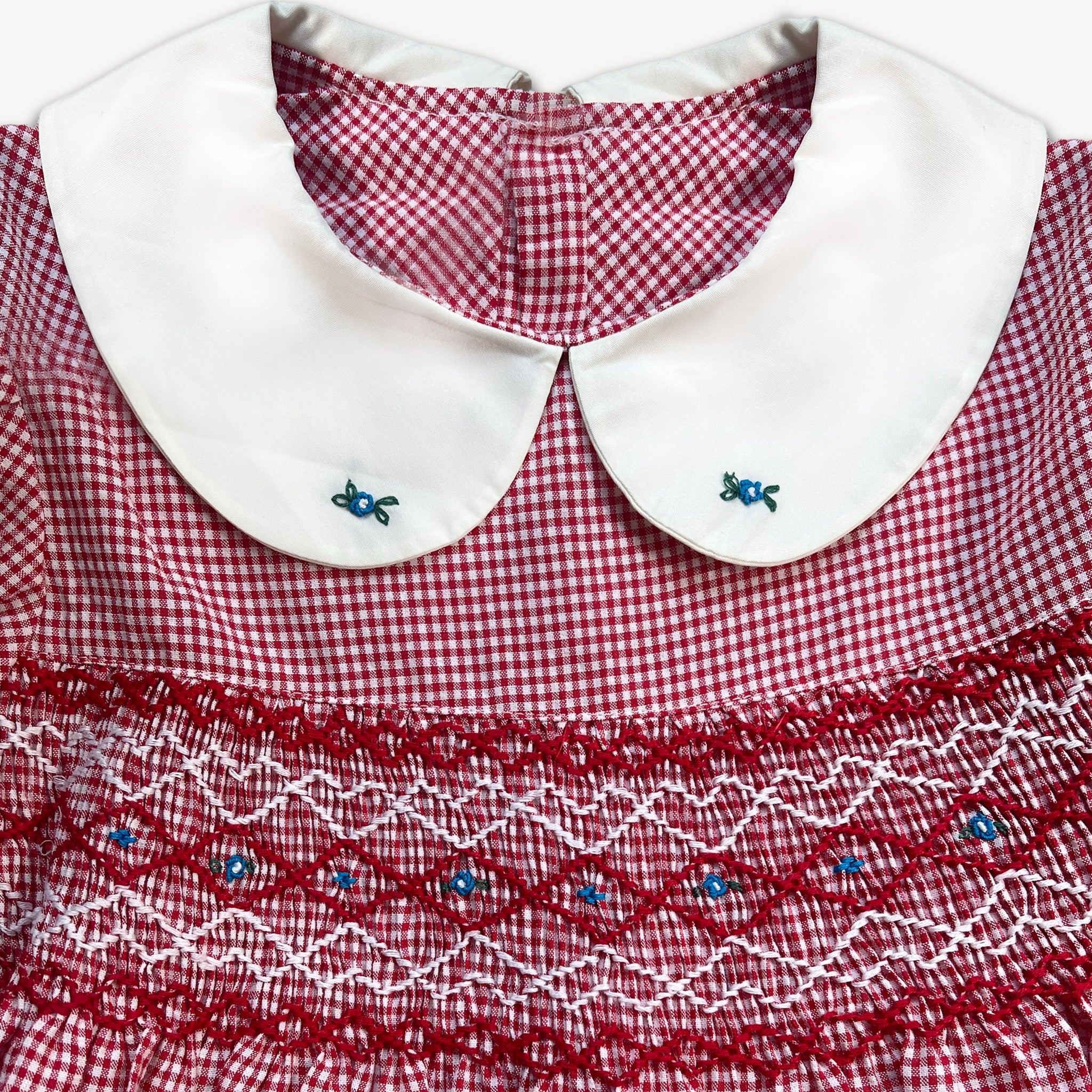 Red Gingham Smocked Dress