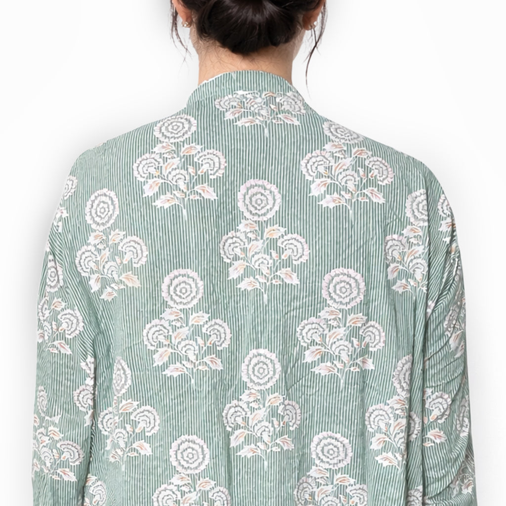 Mint Flora Smocked Dress