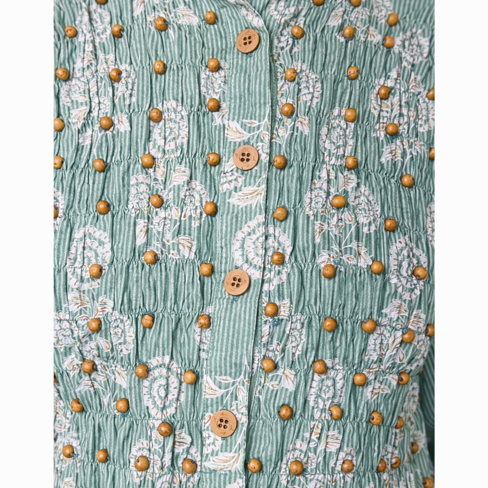 Mint Flora Smocked Dress
