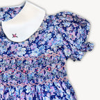 Blue Garden Smocked Dress