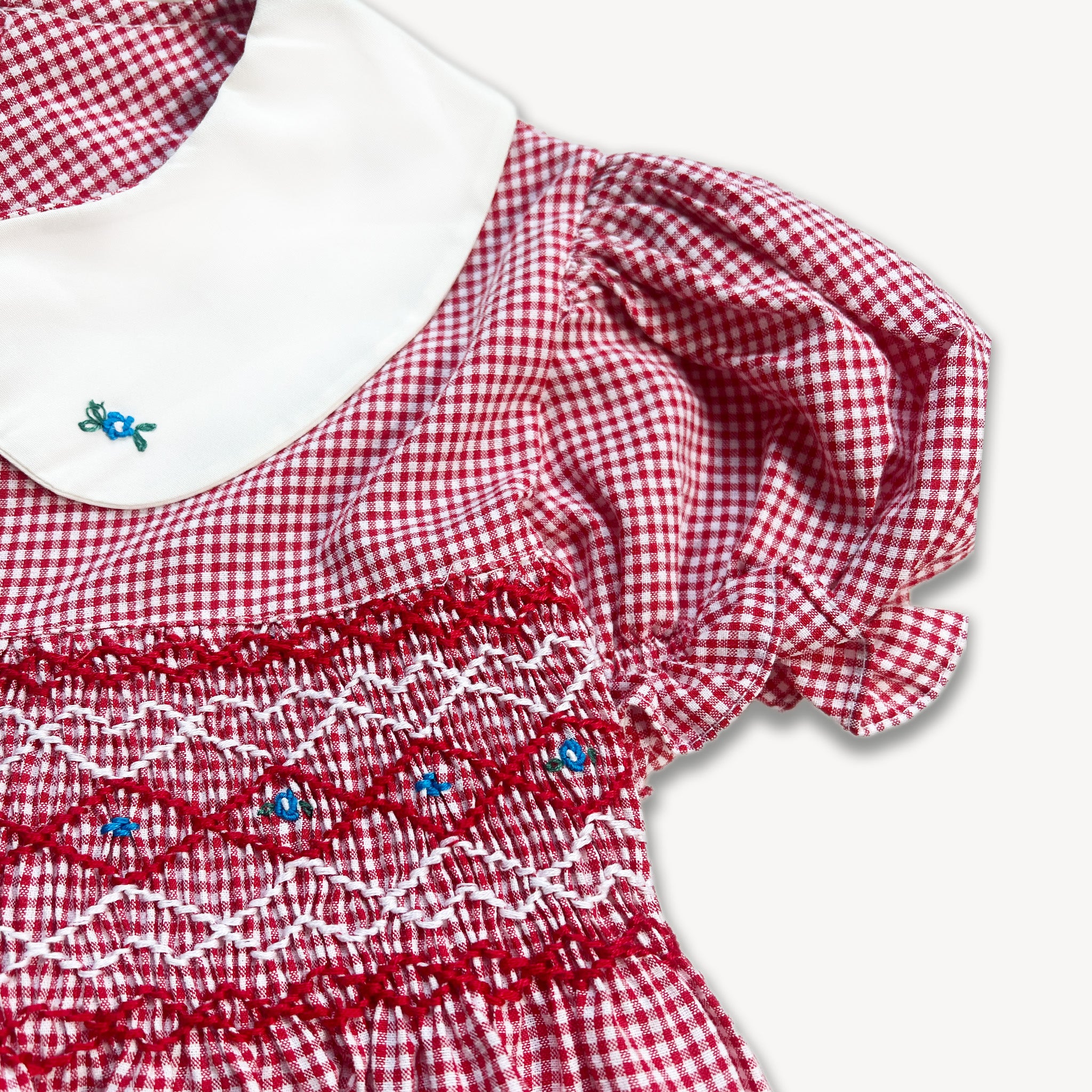 Red Gingham Smocked Dress