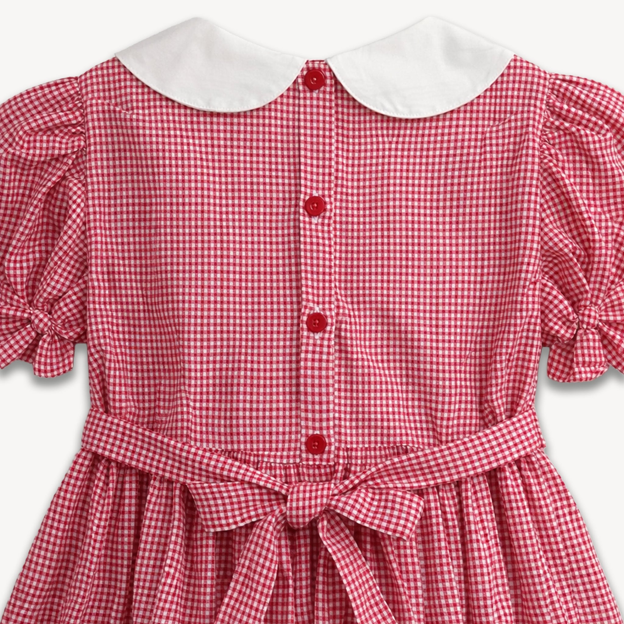 Red Gingham Smocked Dress