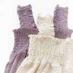 Smocked Strap Bubble Romper & Bow Set