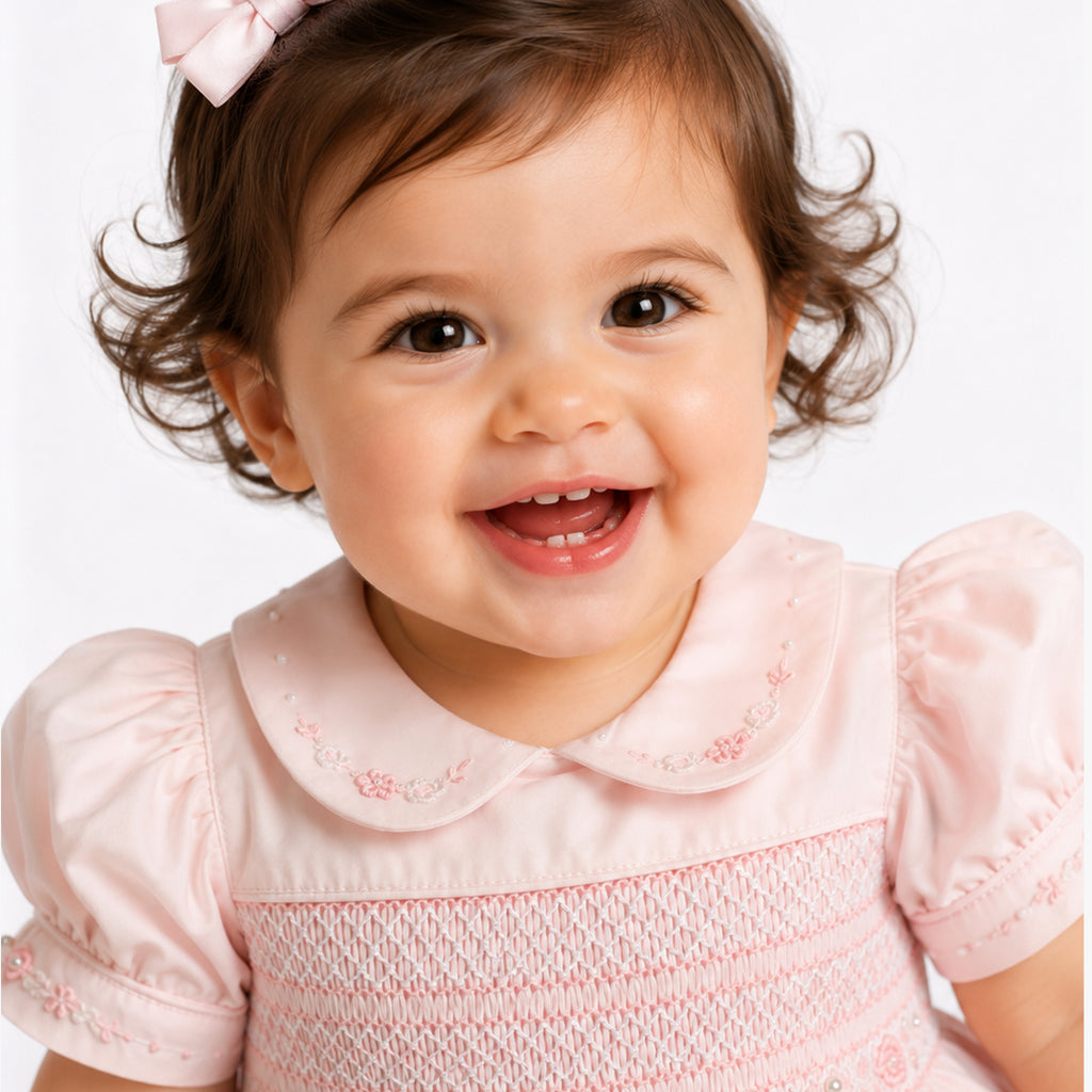 Blush Pink Hand Smocked Dress