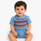 Skylar Smocked romper - Boys