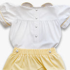 Lemon Drop Smocked Romper - Boys