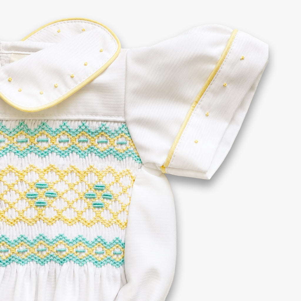 Lemon Drop Smocked Romper - Boys