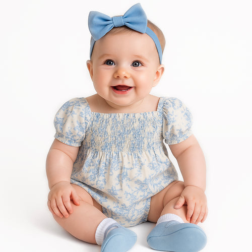 Blossom Bleu Smocked Bubble Romper