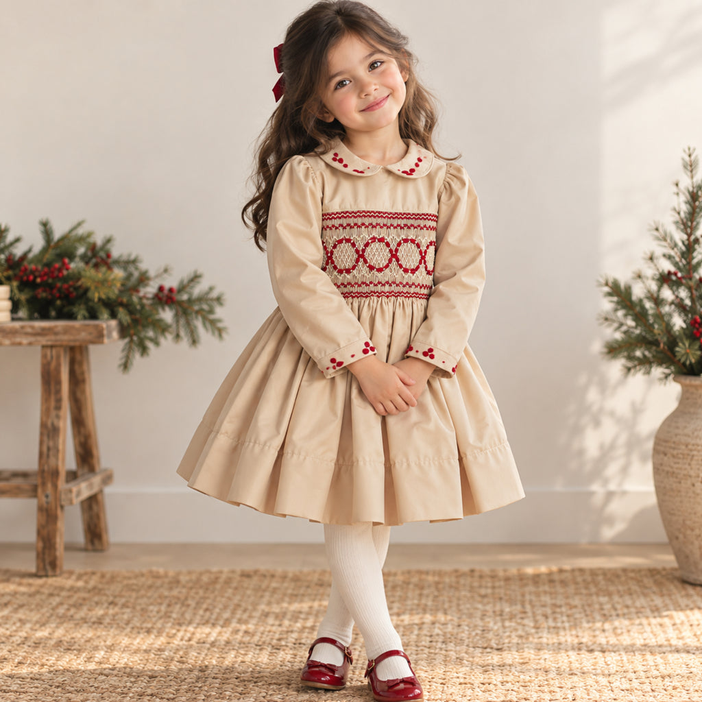 Champagne Rouge Smocked Dress