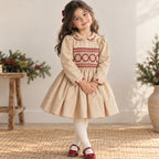 Champagne Rouge Smocked Dress