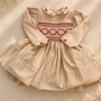Champagne Rouge Smocked Dress