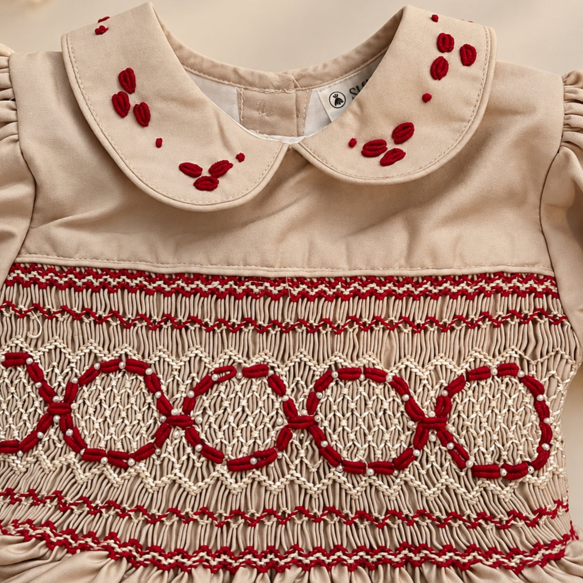Champagne Rouge Smocked Dress