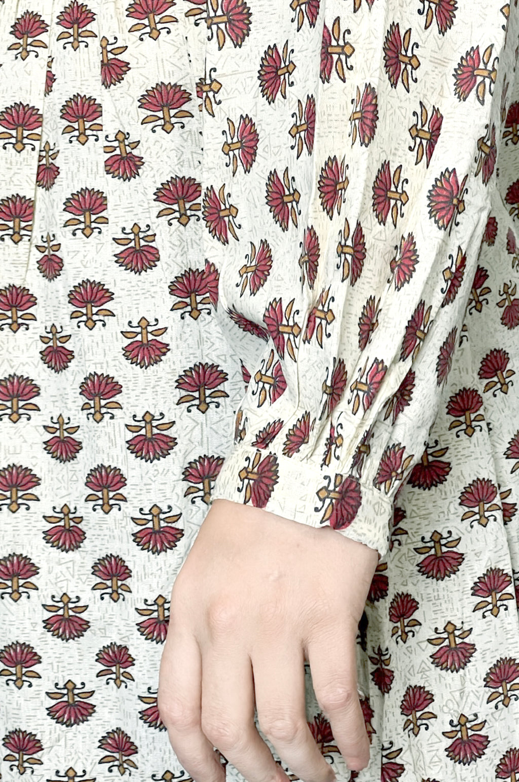 Crimson Bloom Pleat Dress