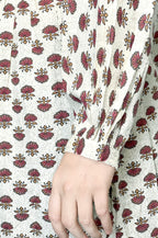 Crimson Bloom Pleat Dress