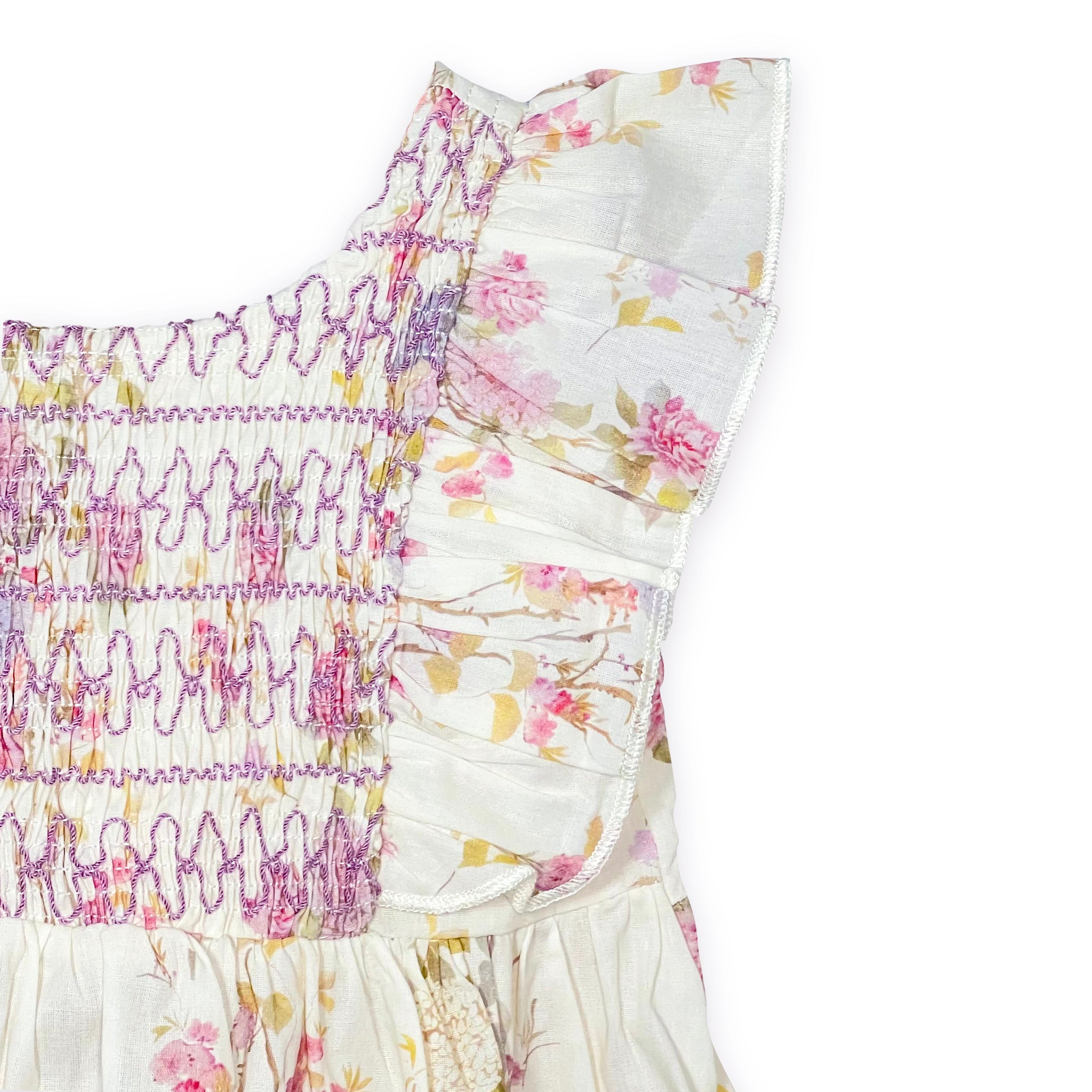 Lilac Flutter Smocked Dress