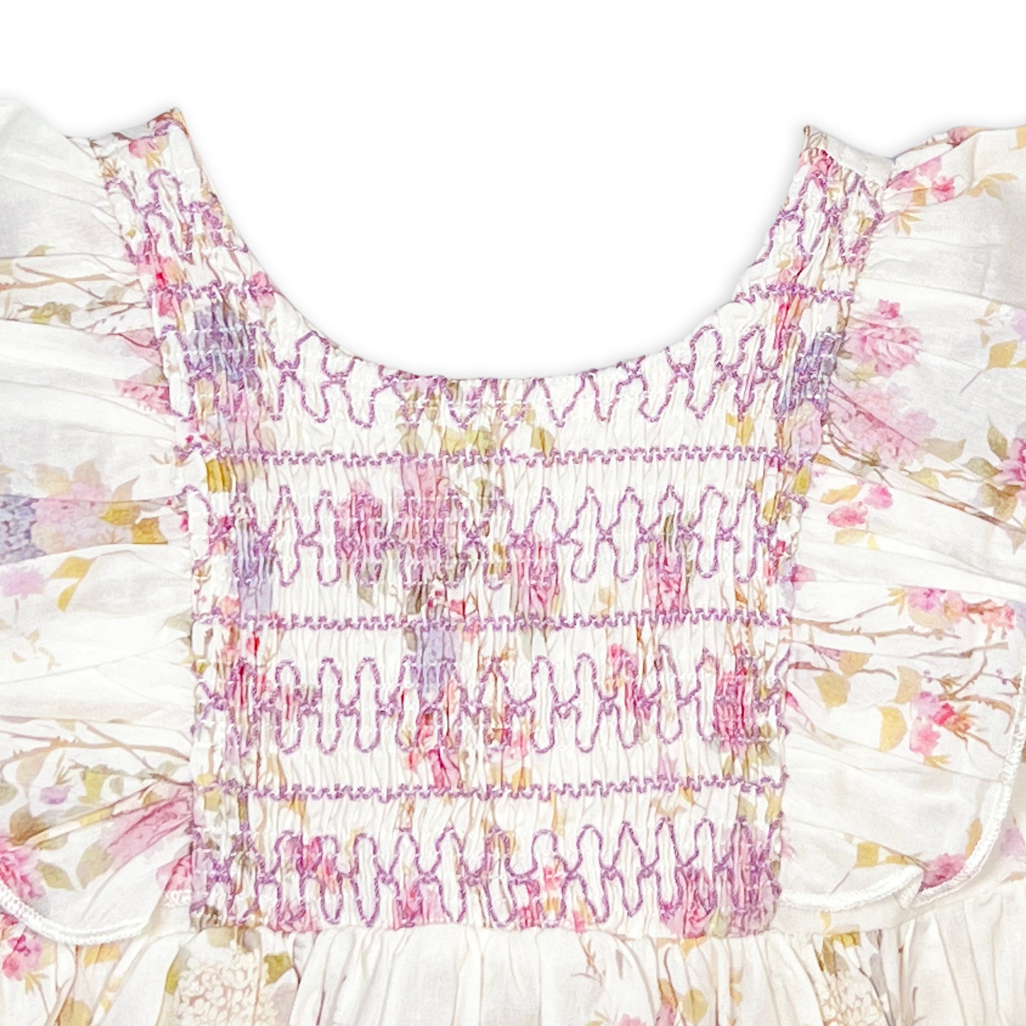 Lilac Flutter Smocked Dress