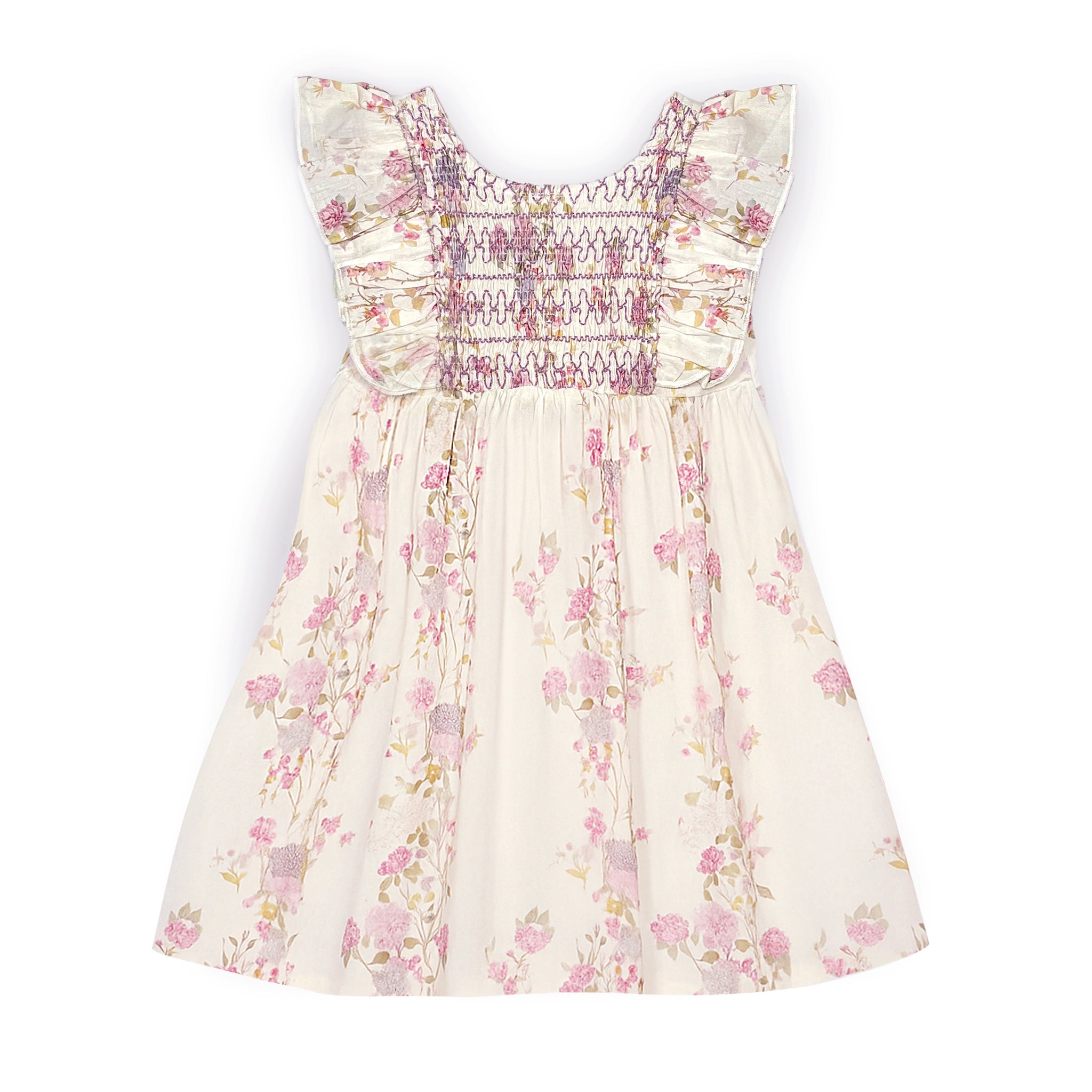 Lilac Flutter Smocked Dress
