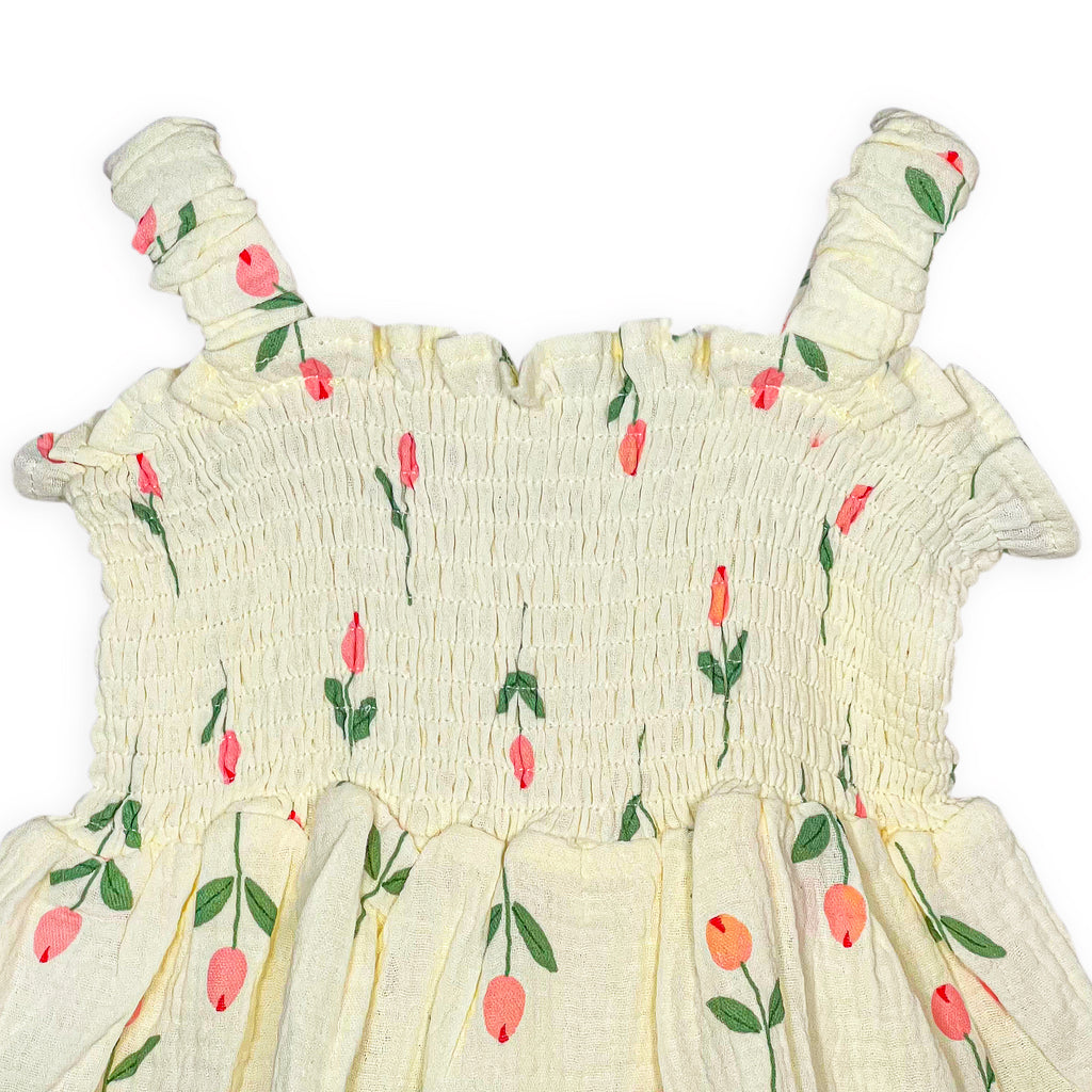 Tulip Garden Smocked Romper Set