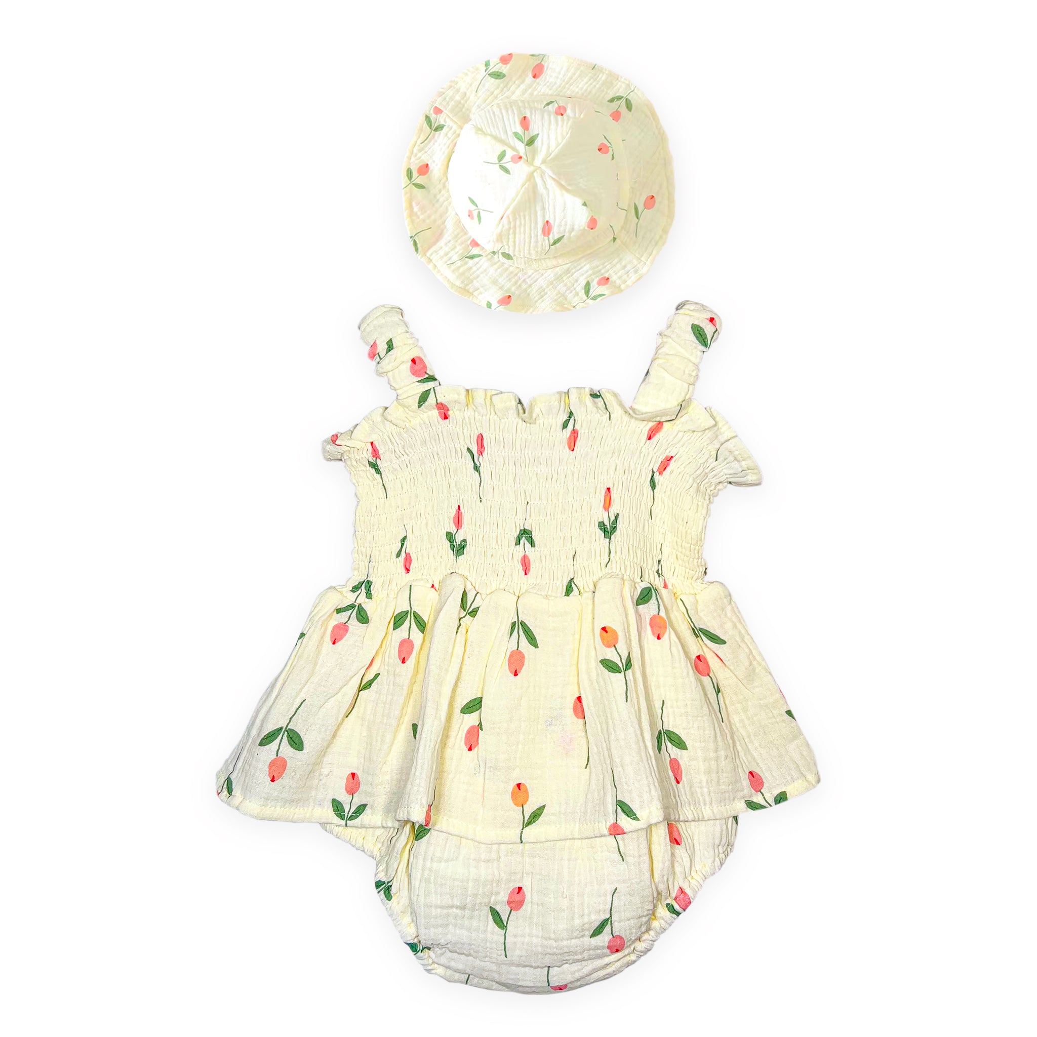 Tulip Garden Smocked Romper Set