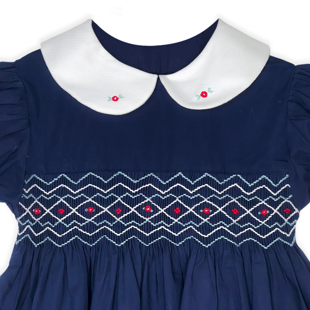 Midnight Navy Smocked Dress