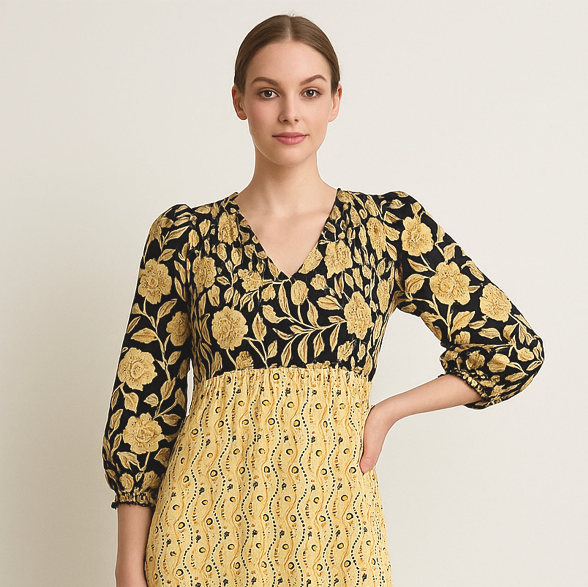 Marigold Smocked Midi Dress