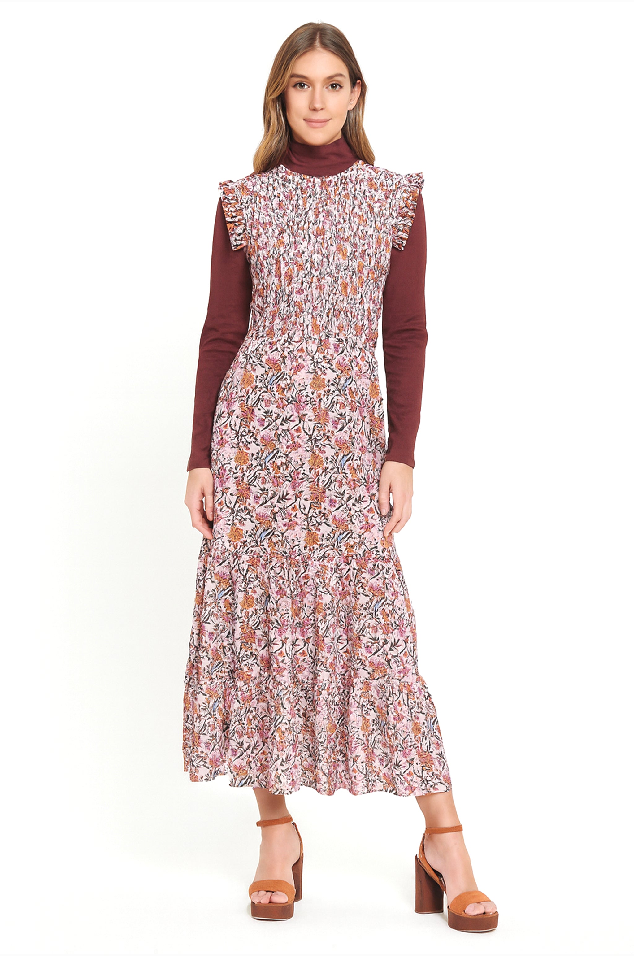 Petal Pleat Maxi Dress
