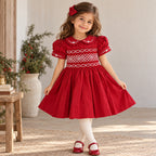 Red  Cherry Smocked Dress