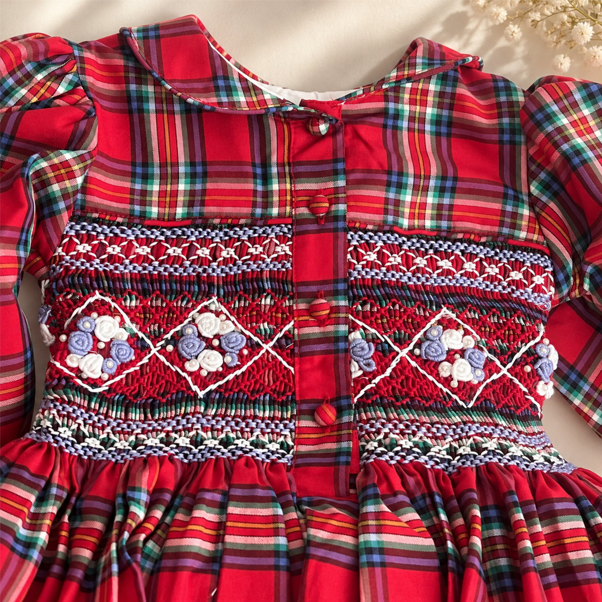 Regal Tartan Smocked Dress