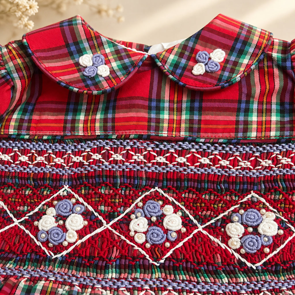 Regal Tartan Smocked Dress