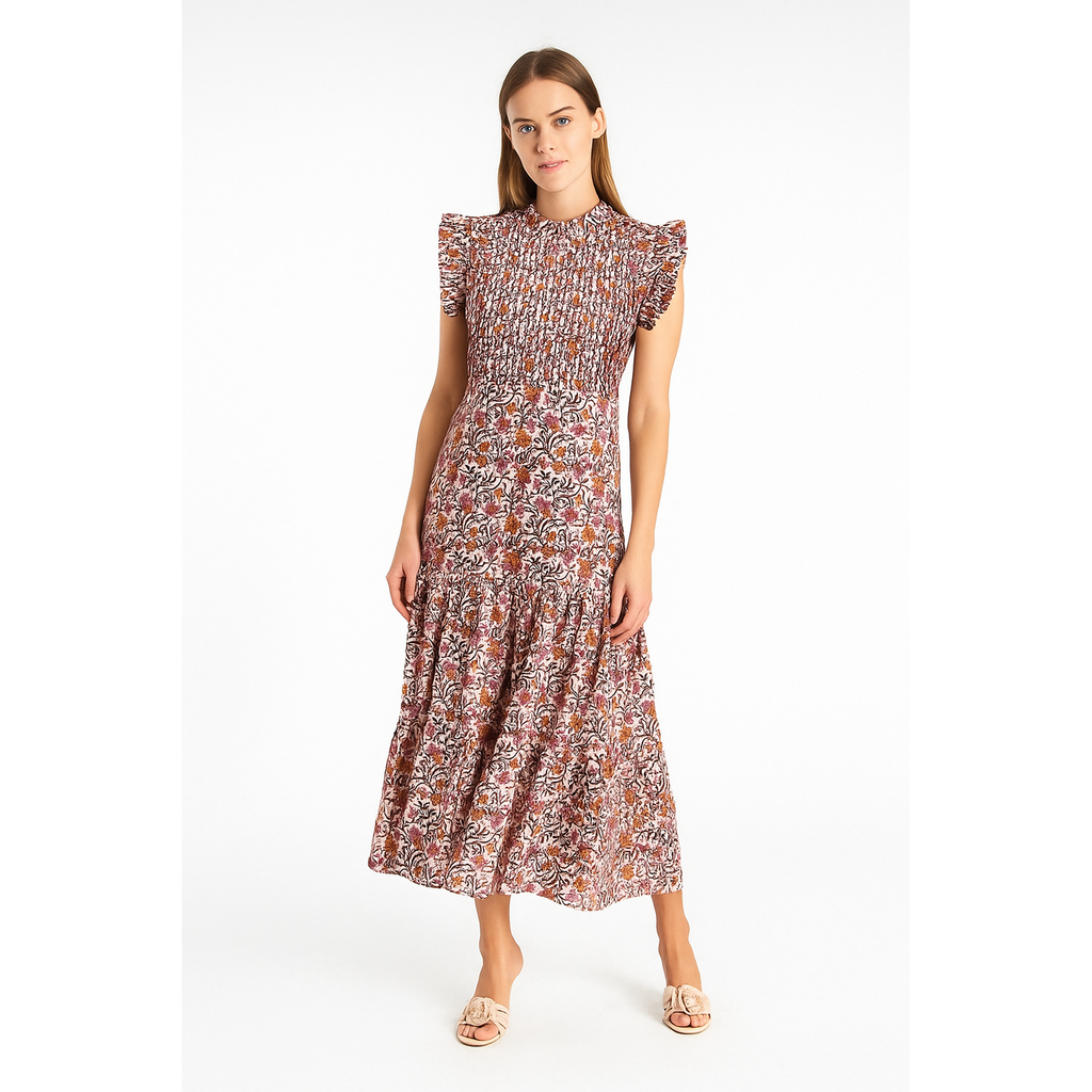 Petal Pleat Maxi Dress