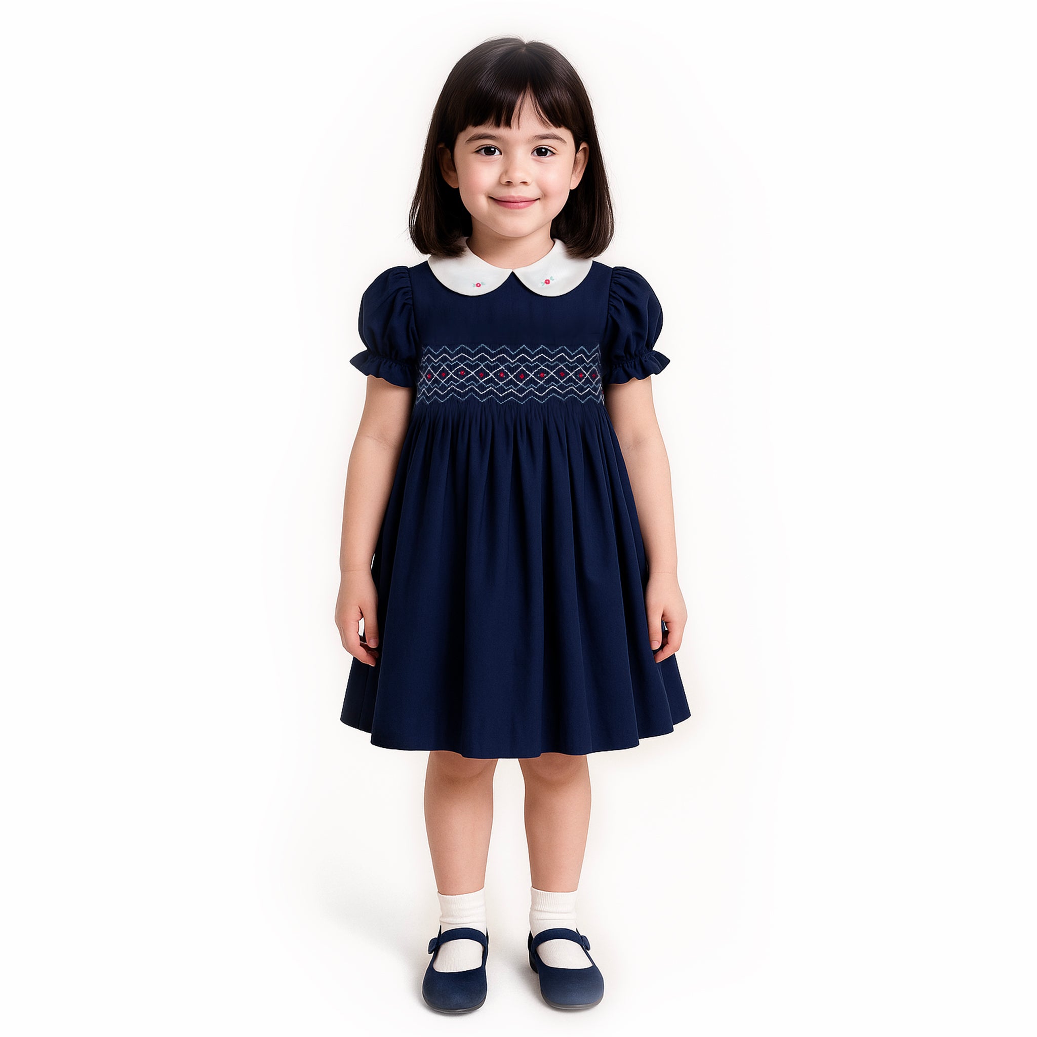 Midnight Navy Smocked Dress