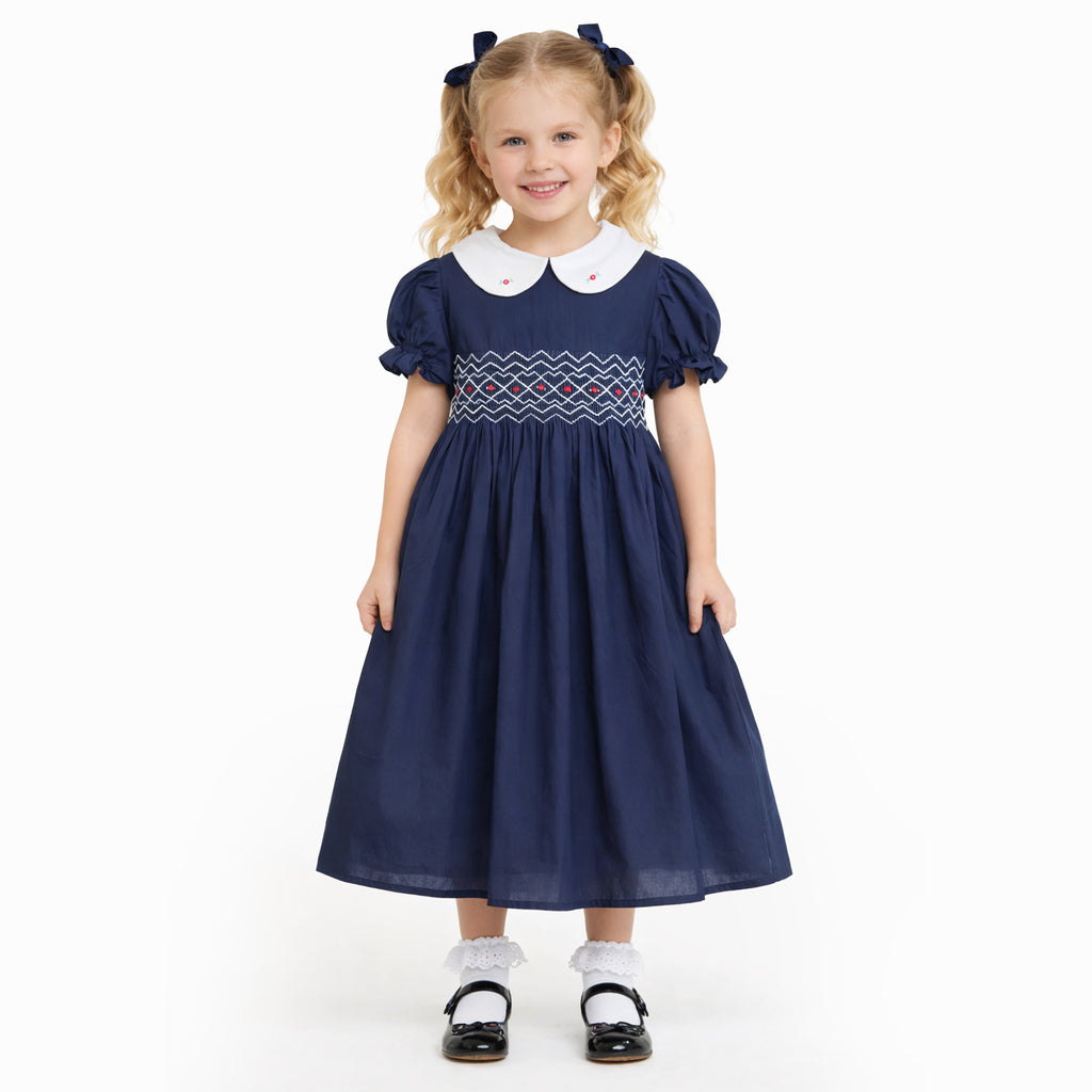 Midnight Navy Smocked Dress