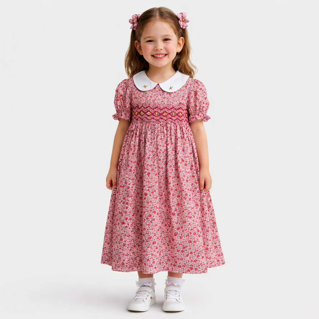 Pink Garden Smocked Dress